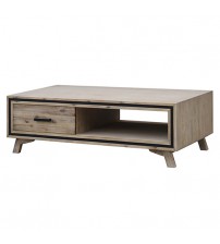 Seashore Coffee Table in Solid Acacia Timber in Silver Brush Colour